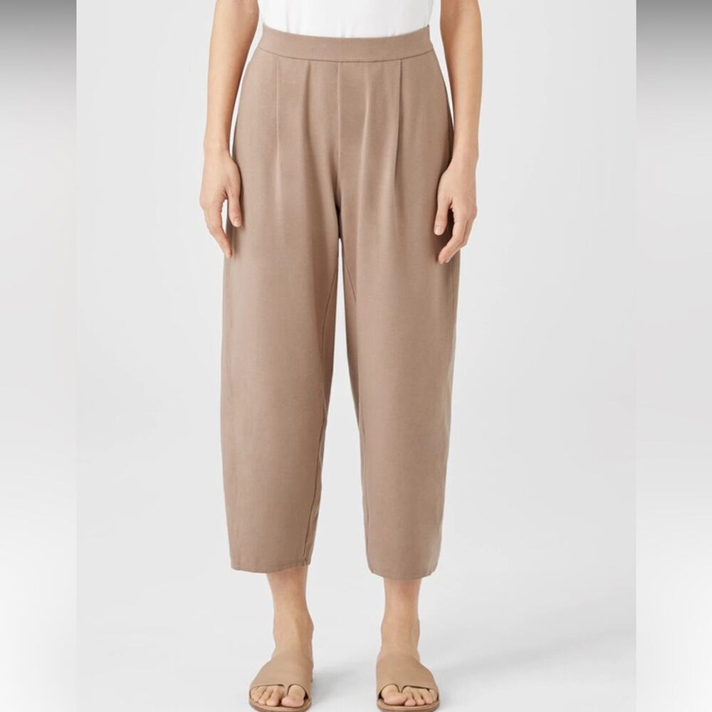 Eileen Fisher Traceable Cotton Jersey Lantern pants organic light brown sz XS